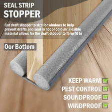 Door Seals Sweep Weather Strip For Door Thickness 3.5-5cm Bottom Seam 0.2-1.2cm