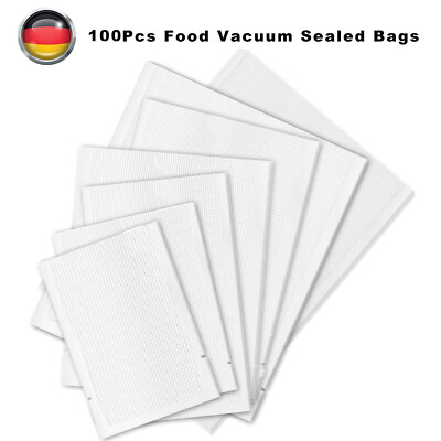 100x Kitchen Lebensmittel-Vakuumierbeutel Frischhaltebeutel Vacuum Sealer Bags