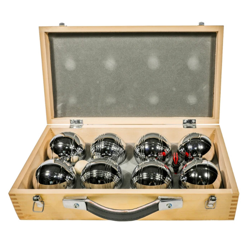 Verkocht Jeu de boules, Petanque boules in leren koffertje, Frankrijk