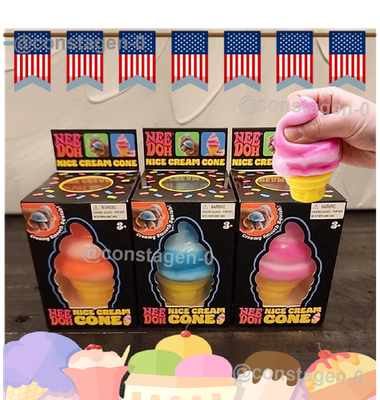 NeeDoh NICE CREAM CONE Ice Cream Swirl Squishy Toy NEE DOH Stress