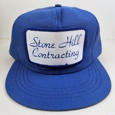 Vintage USA MADE Stone Hill Contracting Patch Trucker Hat Snapback Cap