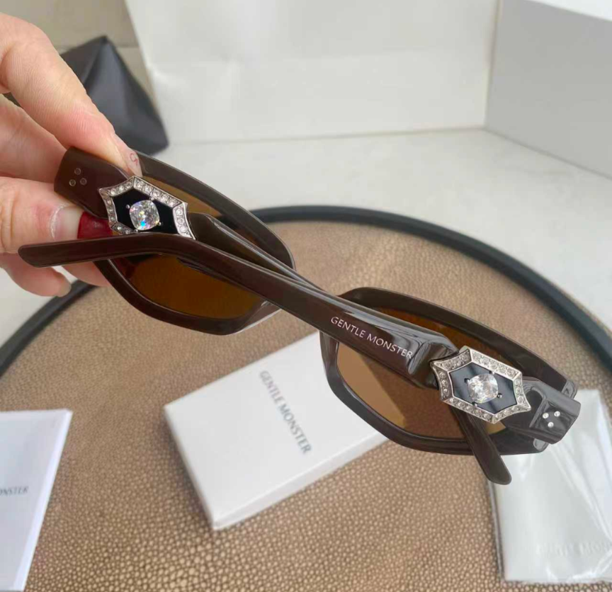 Gentle Monster Ruvy Van BR3 Sunglasses Brown/Black With Case New