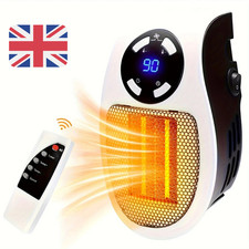 500W Mini Heater Wall Room Ceramic Radiator Warmer + Remote Portable Plug In