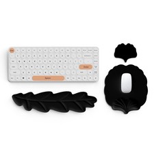 Keyboard Wrist Rest and Mouse Pad with Wrist Support Set, Ergonomic Leaf Shap...