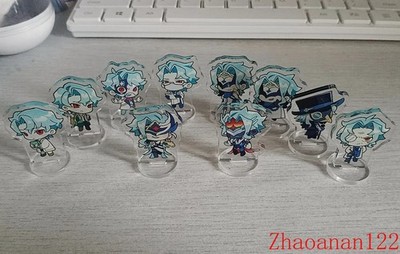 10pcs Anime Genshin Impact Dottore 4cm Mini Acrylic Stand Figure Desktop Decor