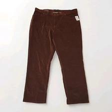 Saks Fifth Avenue Pants Mens 42x32 Corduroy Stretch Straight Leg Brown NEW NWT