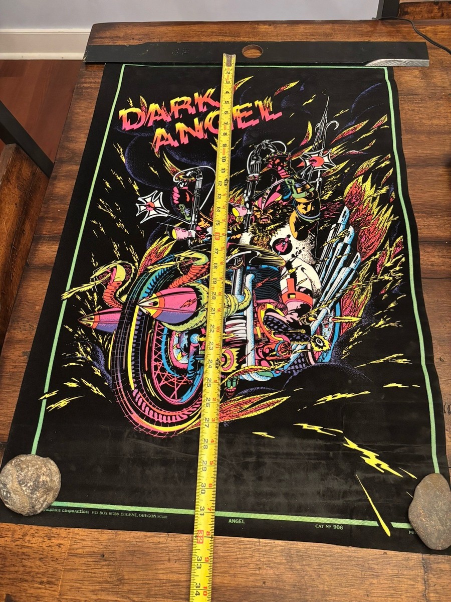 RARE Dark Angel Motorcycle BLACKLIGHT POSTER 32