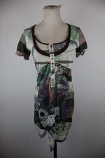 DESIGUAL VESTITO DONNA S WOMAN CASUAL VINTAGE DRESS ABITO COTONE MANICA CORTA