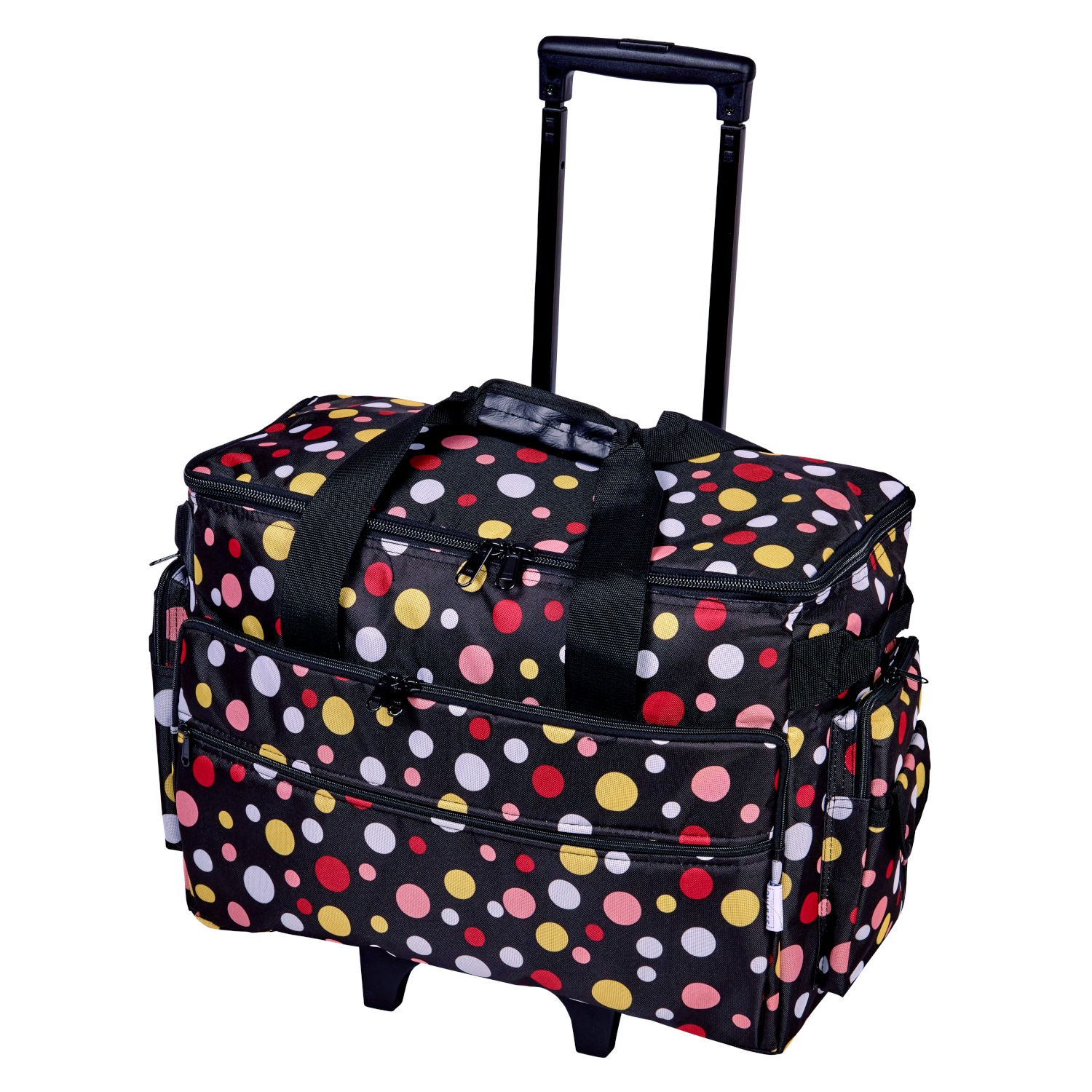 Black and Multi Spot Sewing Machine Trolley Bag 51 x 38 x 28cm - Birch 006106/BM