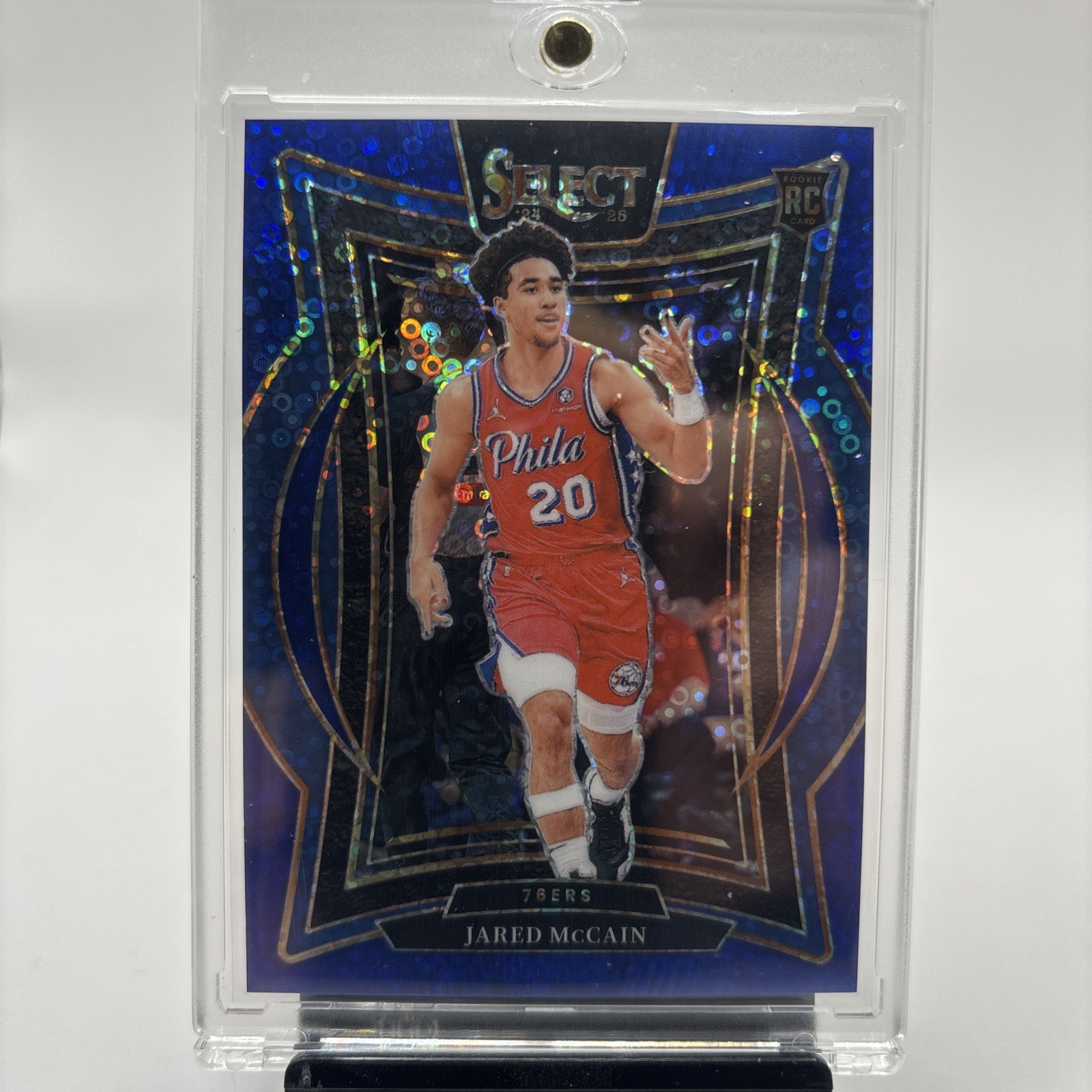 2024-25 Panini Select -  Jared McCain #82 Blue Disco Prizm /25 (RC)