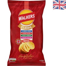 12-Pack of Delicious Classic Crisps - Ready Salted, Cheese & Onion & More