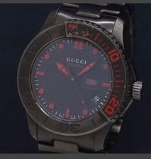 Gucci QZ 126.2 Men's Sports Date Black Dial Quartz Watch Pre-Owned