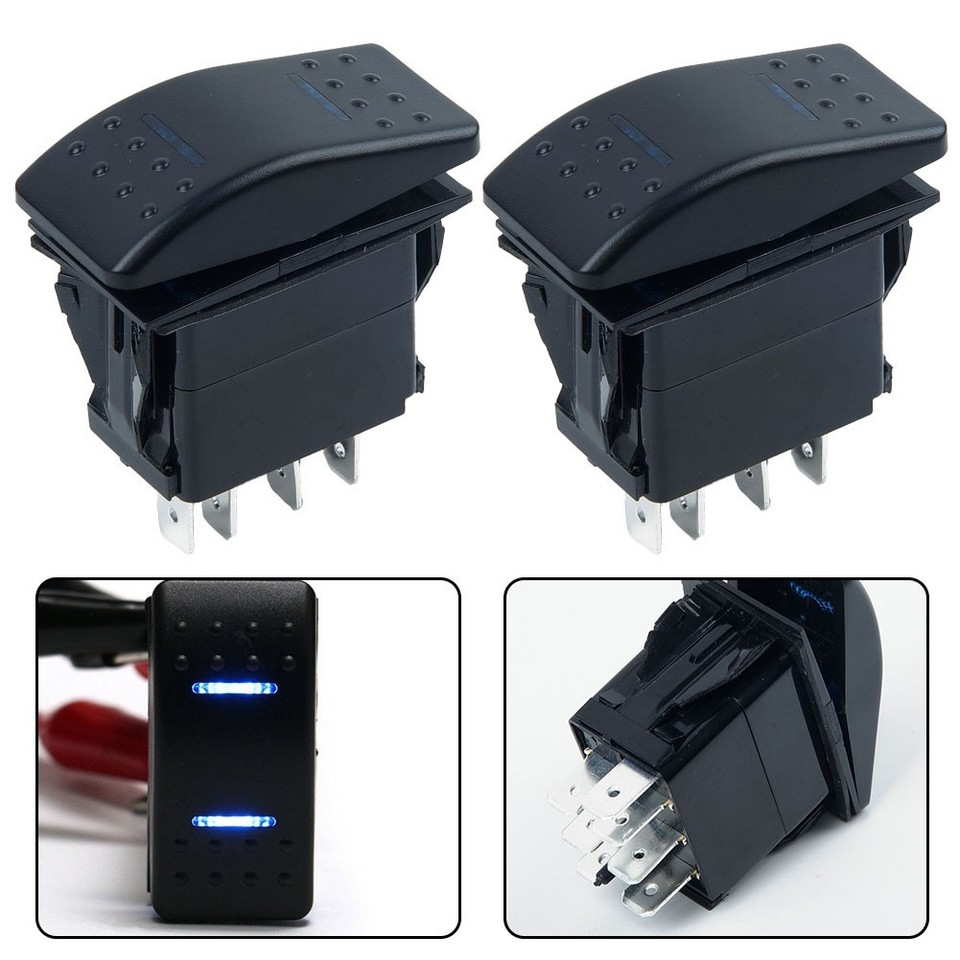 Convenient Blue LED Momentary Switch For DPDT ON OFF ON 3 Way Position ...