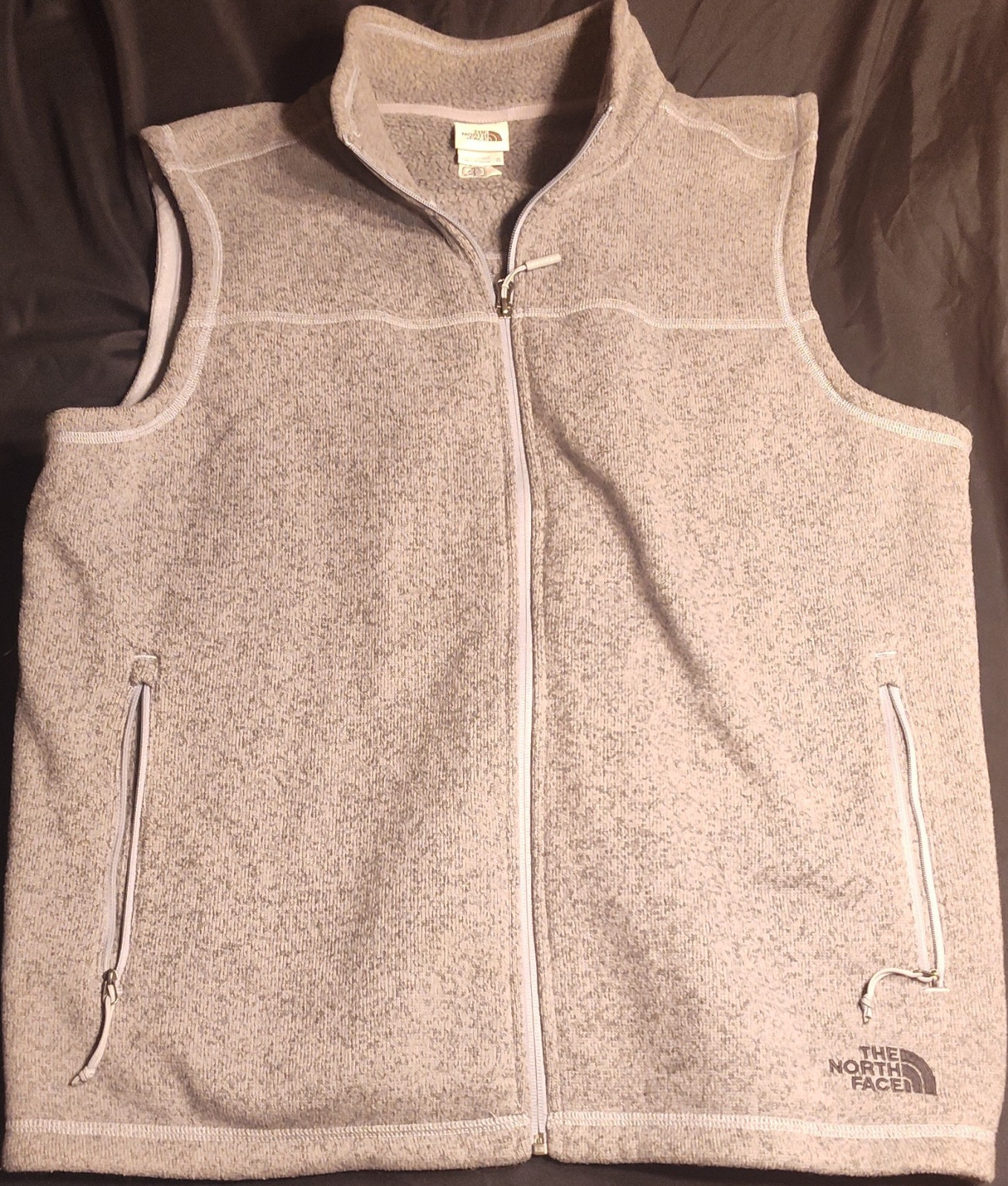 The North Face Full Zip Stand-Up Collar Fleece Vest Pockets Gray Men's XL