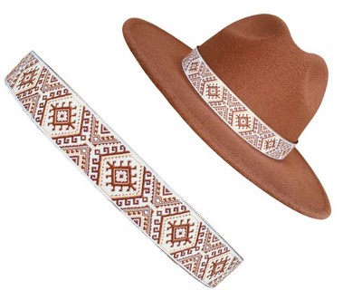 FadikAccessories Cream, Brown Hat Band, Adjustable Cowboy Hatbands, for Women...