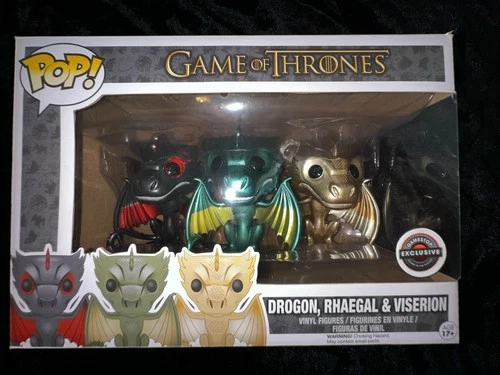 Metallic Dragons 3-pack Game of Thrones Funko Pop! GameStop Exclusive NIB