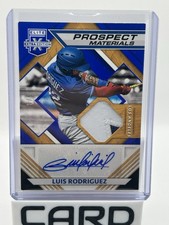 2021 Panini Elite Elite Extra Autograph Patch Rookie Card Luis Rodriguez /3 Blue. rookie card picture