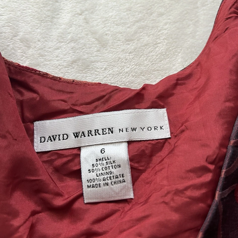 Women’s 90s Romantic Red Ornate Brocade Lace Up Dress Size 6 - Image 4 of 4