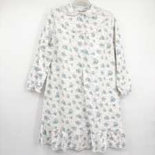 The Vermont Country Store Womens Floral Cotton Cottagecore Flannel Nightgown M