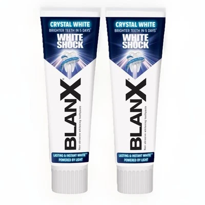 2x BlanX White Shock Instant White 75ml Whitening Toothpaste Protects Enamel