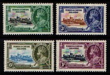 Turks and Caicos Islands 1935 King George V Silver Jubilee SG187-90 Mint