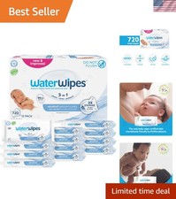 Gentle 3-in-1 Baby Wipes for Sensitive Skin 720 Count, Plant-Based Formula
