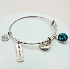 Rodan + Fields Bangle Bracelet Vintage 90s Womens 7.5" Silver Excellent Charms