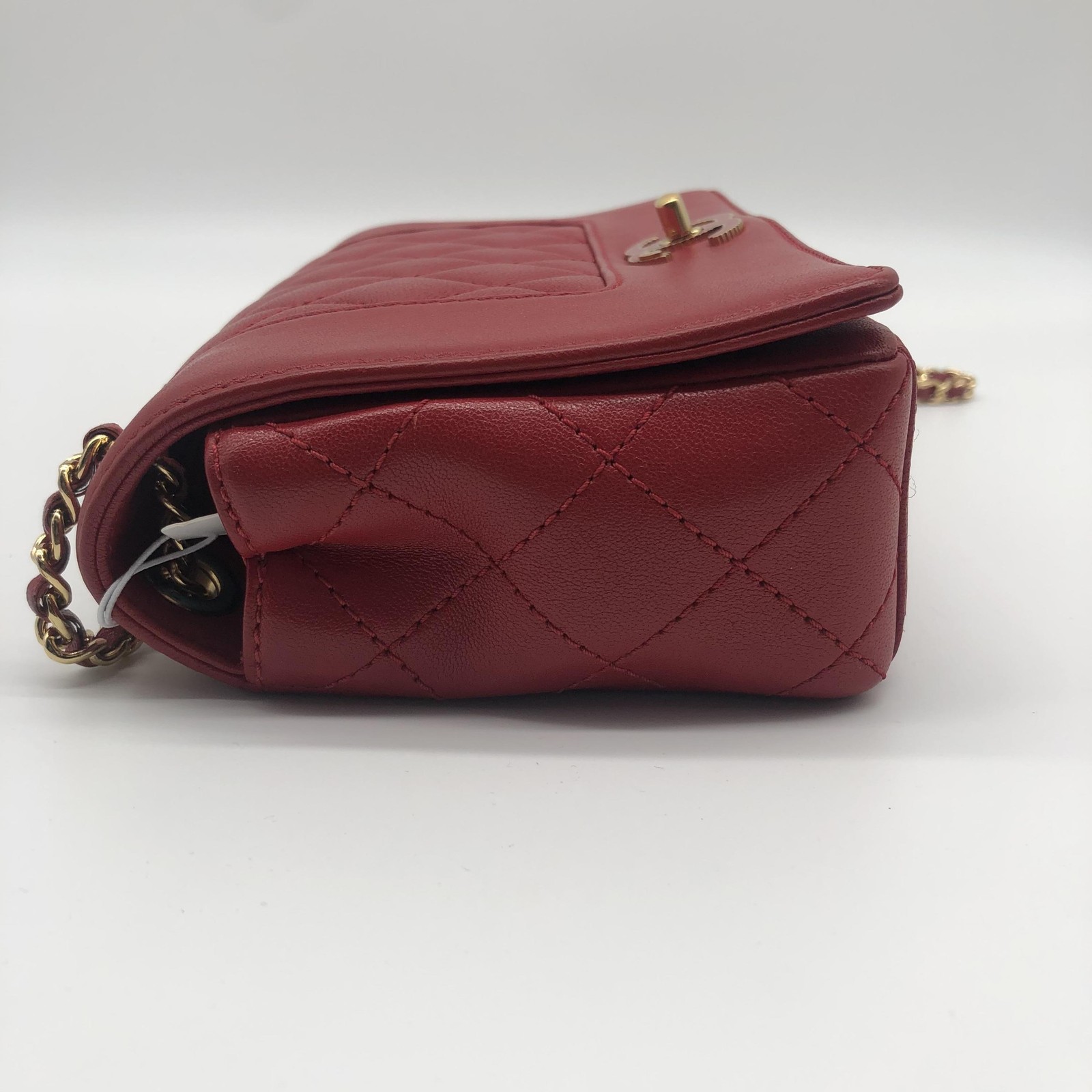 Burgundy Sheepskin Quilted Leather Mademoiselle Flap Bag - ## image 5