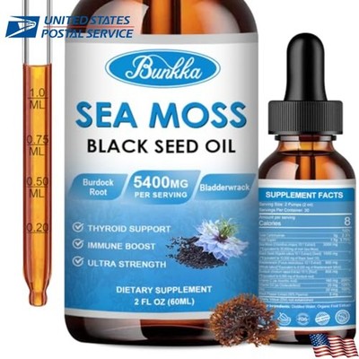 Sea Moss 3000mg Black Seed Oil 1000mg with Burdock Root 600mg Bladderwrack 800mg