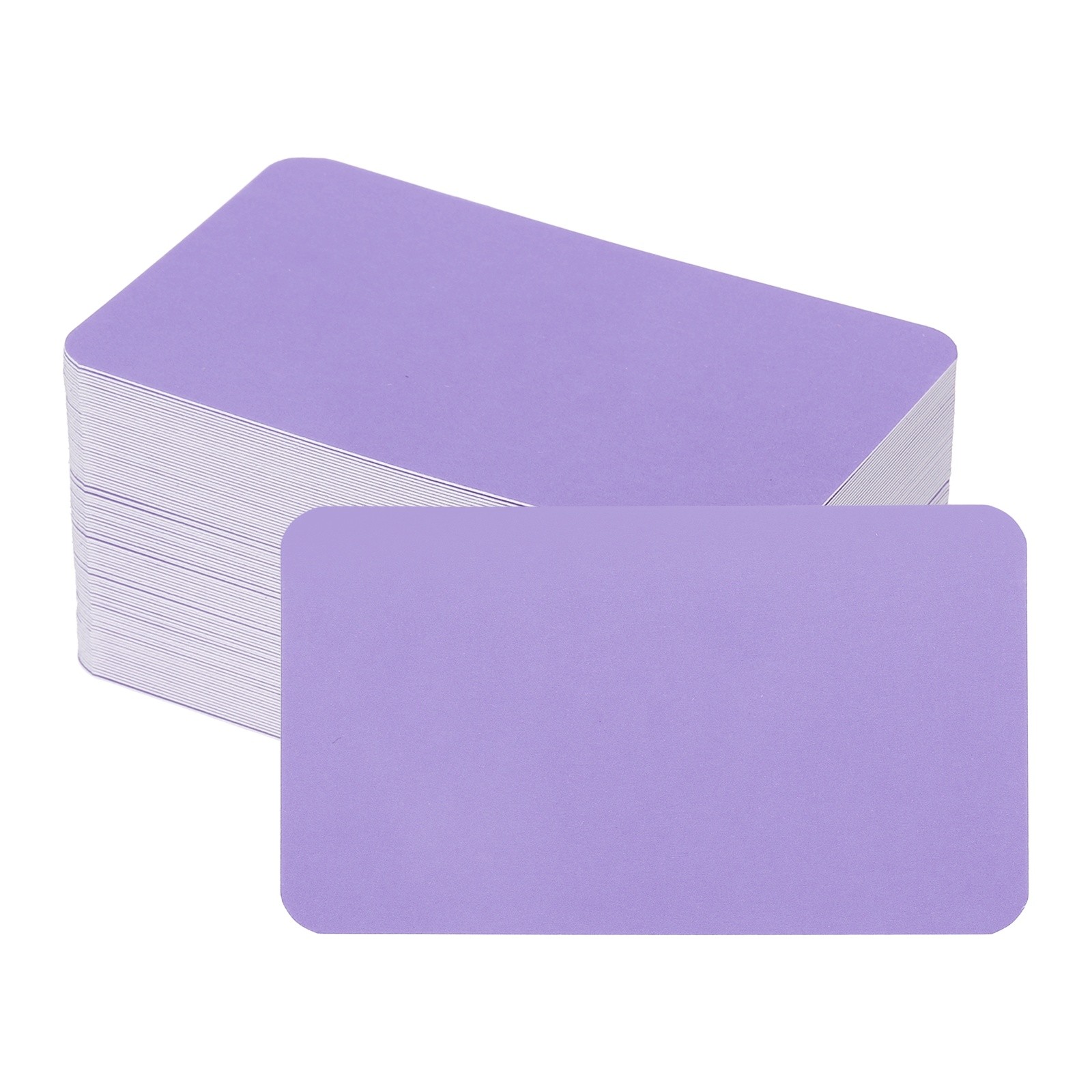 100 Sheets 2.1"x3.5" Small Blank Cards 350gsm Thick Card Paper Purple