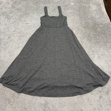 Quince Fit Flare Tank Midi Dress Womens Small S Heather Charcoal Grey Stretch