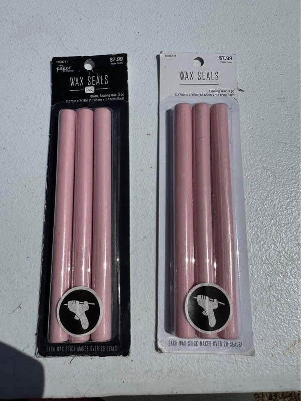 Wax Seal Kit, 6Pcs Sealing Wax Sticks for use with hot glue gun in blush