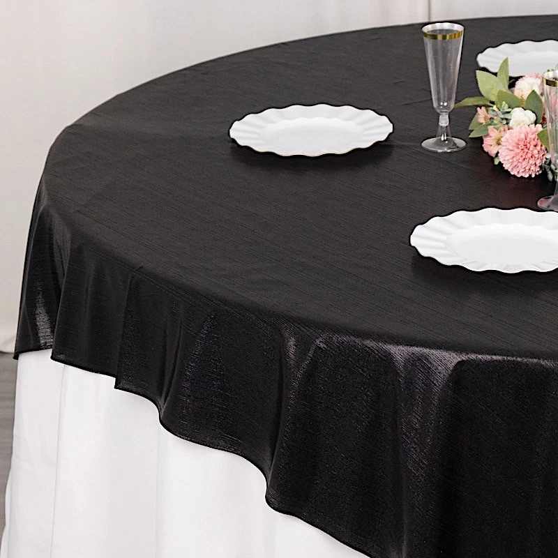 72" x 72" PRETO poliéster quadrado sobreposição de mesa glitter lantejoulas pontos festa eventos - Imagem 3 de 4