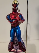Vintage 2003 Kurt S Adler Marvel Spider-Man Blown Glass Christmas Ornament 5”