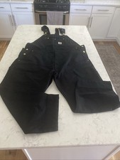 Carhartt Men  s Relaxed Fit Bib Overalls Black Duck Canvas 48x28 R01-M NWT.