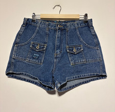 No Excuses Women Junior Size 11/12 Vintage Denim Army Girl Shorts 90s Y2K