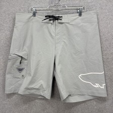 Columbia PFG Board Shorts Mens 40 Grey Fish Series Performance Fishing Surf