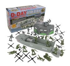 BMC-40027 WW2 D-Day Plastic Army Men- Utah Beach 40pc Soldier Figures Playset
