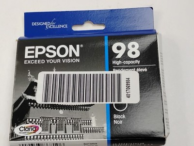 NIB Genuine Epson 98 Black ink T0981 T098120 Artisan 835 837 High Capacity