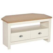 HOMCOM Entertainment Center TV Console Table, Corner TV Stand Up To 50" with TC