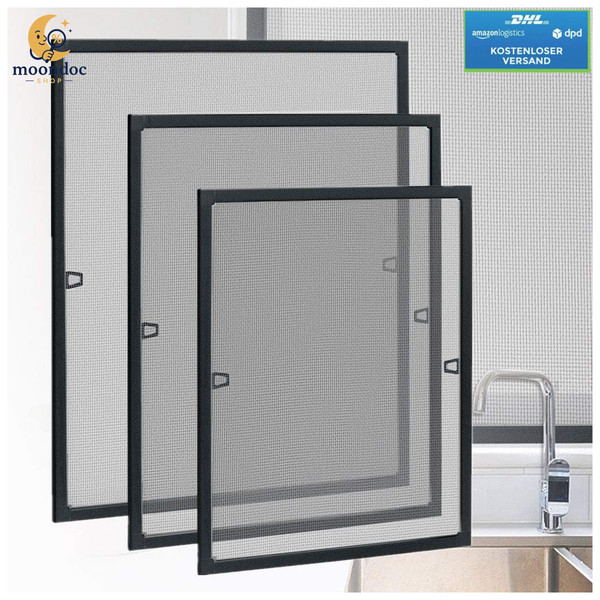 Insektenschutz Fenster 100X120Cm Fliegengitter Ohne Bohren Aluminiumrahmen-image