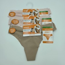 Warners Cloud 9 Thong Panties Womens Large Smooth Moisture Wicking 3-Pair