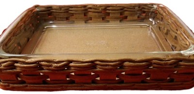 Vintage PYREX 233-N Clear Baking Casserole Dish with Serving Tray 33x23x5cm
