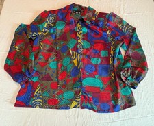 Vintage KE II colorful, Geometric, Three-Quarter Sleeve Jacket Blazer 42-22W(A27