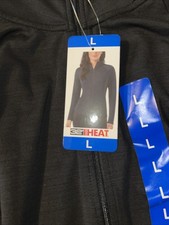 32 Degrees Heat Women's Tech Full Zip Fleece Jacket, Black, Size L Ca