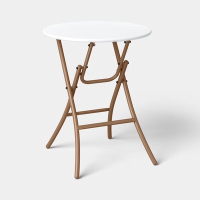 Steel Round French Cafe Outdoor Patio Bistro Table Beige - Threshold