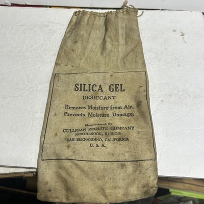 VINGTAGE CULLIGAN ZEOLITE CO. CLOTHH DESICCANT SILICA-GEL BAG ADVERTISING
