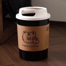 Trash Can Waste Can with Lid Household Coffee Cup Shape Stylish Recycling Bin