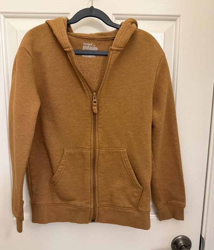 Cat & Jack Boys Full Zip Fleece Hoodie w/ Pockets Brown Size M (8)