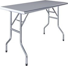 Mesa de trabajo plegable de acero inoxidable | Mesa utilitaria de base abierta NSF